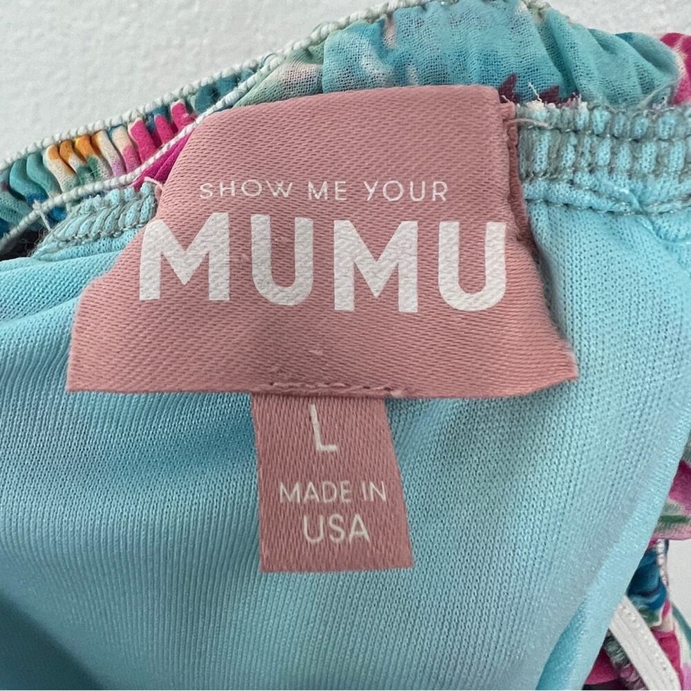 Show Me Your MuMu Floral Midi Dress in Blue, Pink, Green - Picture 8 of 9